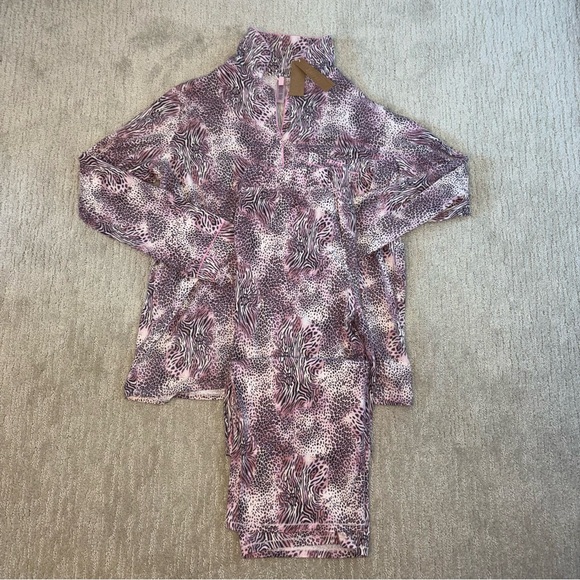 Skims Sleep Long Sleeve Button Up Set Bloom Mini Multi Animal NWT - Picture 2 of 2